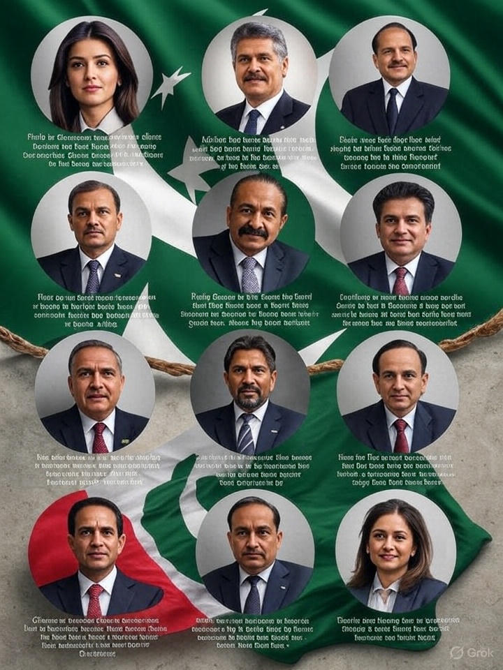 Icons representing first achievements by Pakistani men and women in various fields