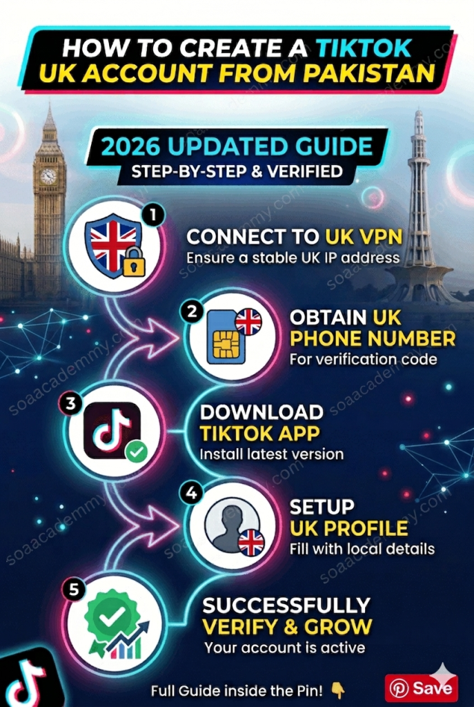 how to make uk tiktok account in pakistan