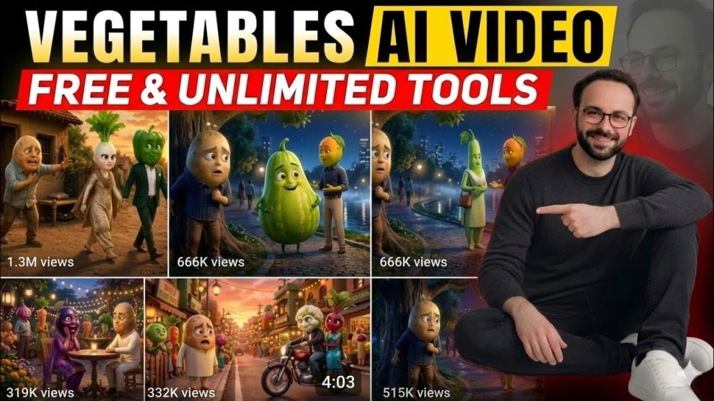 How to create Vegetables Cartoon AI Video for free