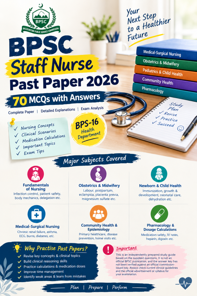 BPSC Staff Nurse Past Paper 2026
