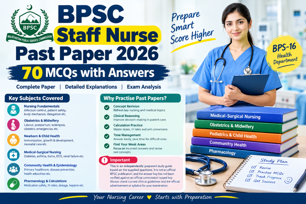 BPSC Staff Nurse Past Paper 2026
