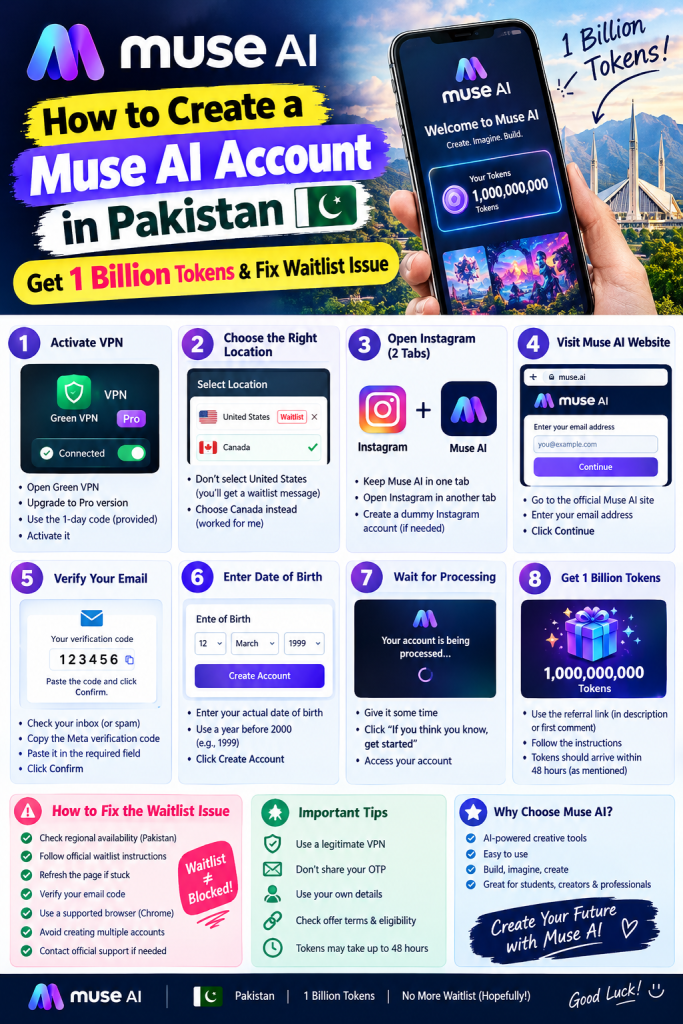 How to Create a Muse AI Account in Pakistan