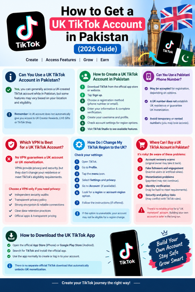 How to Get a UK TikTok Account in Pakistan
